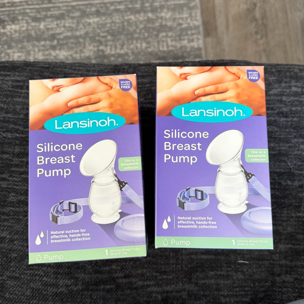 2 Lansinoh Silicone Breast Pumps NWT